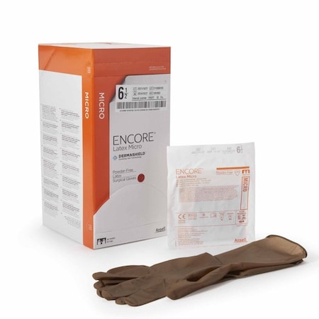 Encore Latex Micro Disposable Gloves, Latex, Powder-Free, 6 1/2, 200 PK, Brown 5787002